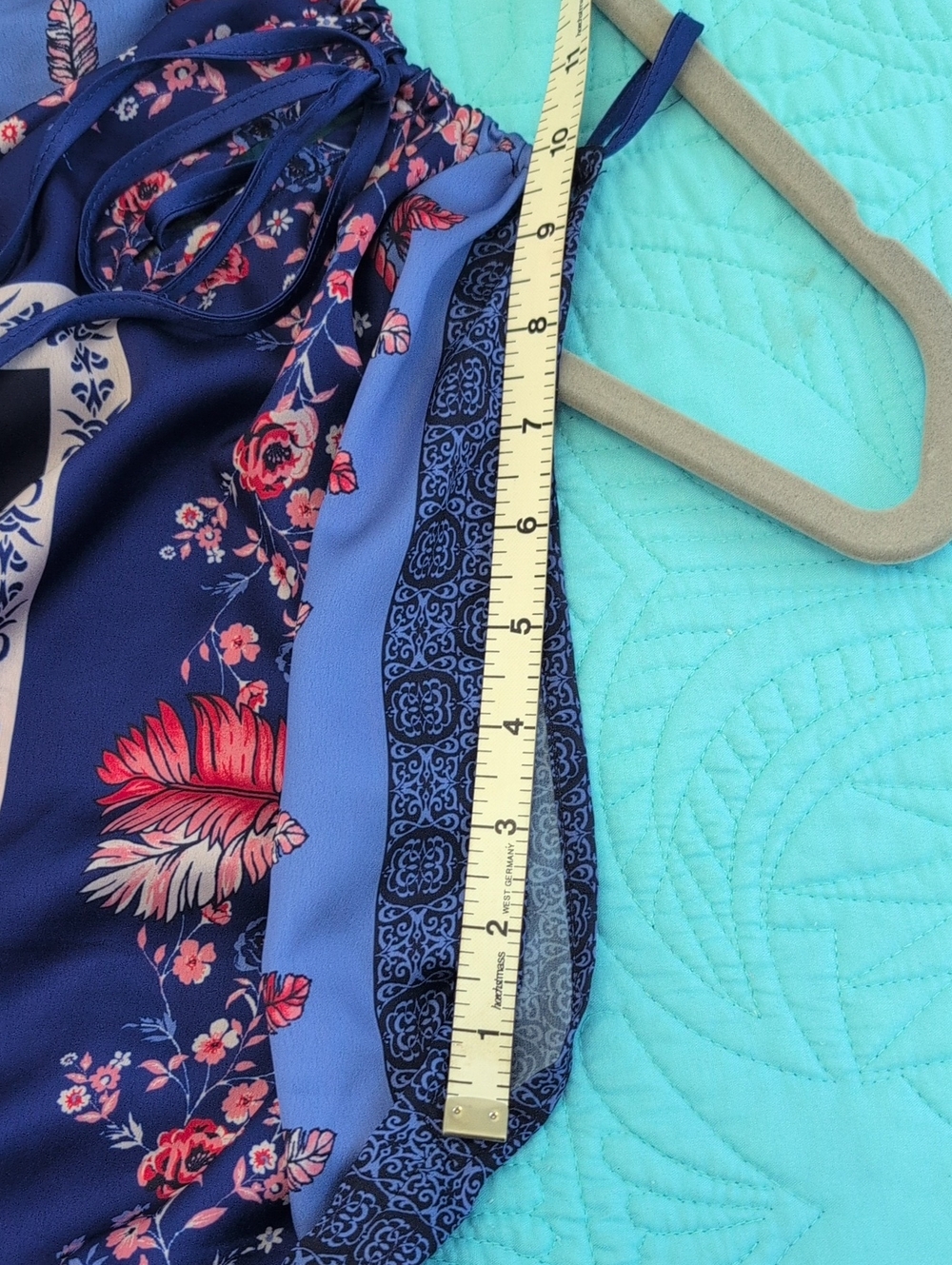 Blue Halter Scarf Top M/L Glam Bohemian By Skies Are Blue Handkerchief Festival - Picture 12 of 16